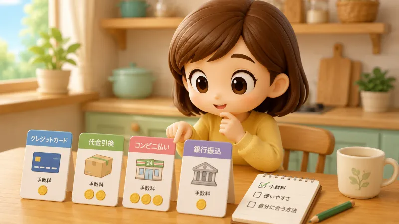 支払い方法ごとの手数料を確認して選びやすくしよう